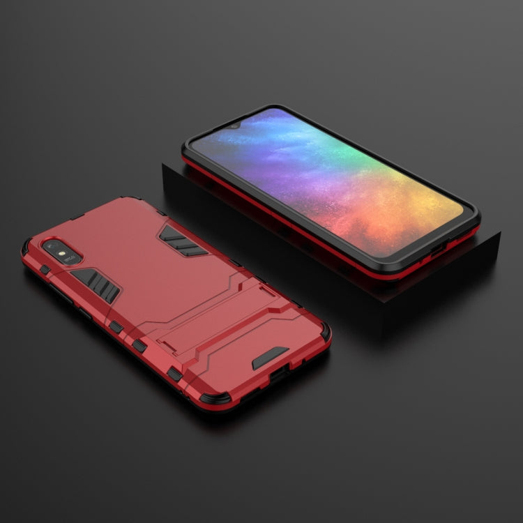 For Xiaomi Redmi 9A PC + TPU Shockproof Protective Case with Holder(Red) - Xiaomi Accessories by buy2fix | Online Shopping UK | buy2fix