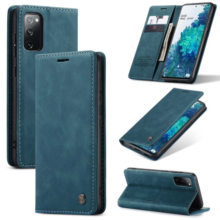 For Samsung Galaxy S20 FE CaseMe 013 Multifunctional Horizontal Flip Leather Case with Holder & Card Slot & Wallet(Blue) - Samsung Accessories by CaseMe | Online Shopping UK | buy2fix