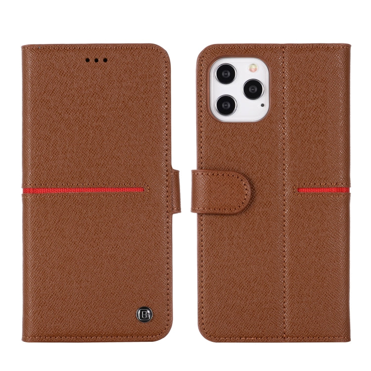 For iPhone 12 mini GEBEI Top-grain Leather Horizontal Flip Protective Case with Holder & Card Slots & Wallet & Photo Frame (Brown) - iPhone 12 mini Cases by GEBEI | Online Shopping UK | buy2fix