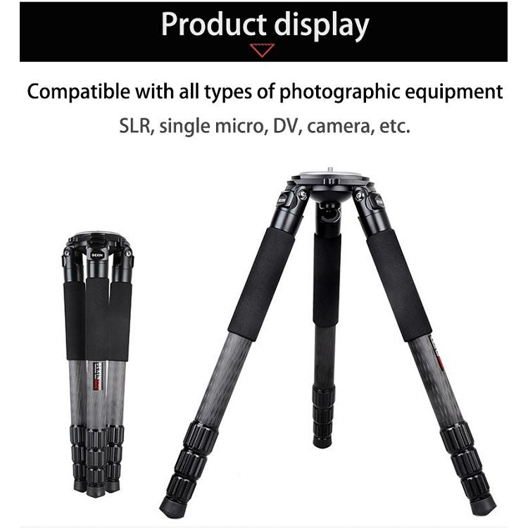 BEXIN ST364C Rugged Camcorder Photographic Carbon Fiber Big Tripod, Max Tube: 36mm - Camera Accessories by BEXIN | Online Shopping UK | buy2fix