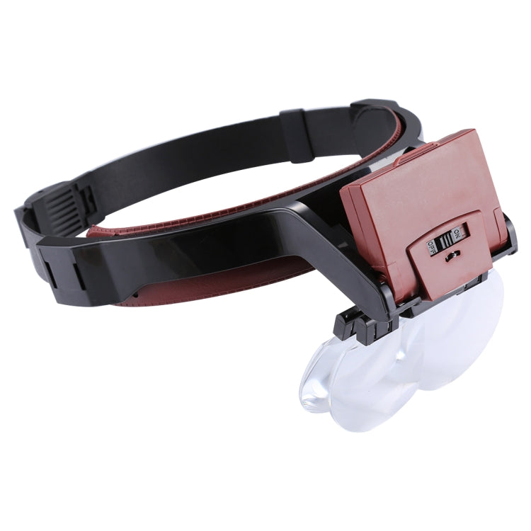Multi-function Adjustable Maintenance Dentistry Reading Head Magnifier with 2 LED Light & 4 Lenses (1.7X, 2X, 2.5X, 4X) - Consumer Electronics by buy2fix | Online Shopping UK | buy2fix