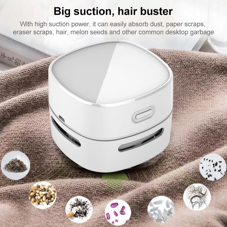 3W Hardcover Battery Style Portable Handheld Wireless Mini Desktop Vacuum Cleaner(White) - Mini Vacuum Cleaner by buy2fix | Online Shopping UK | buy2fix