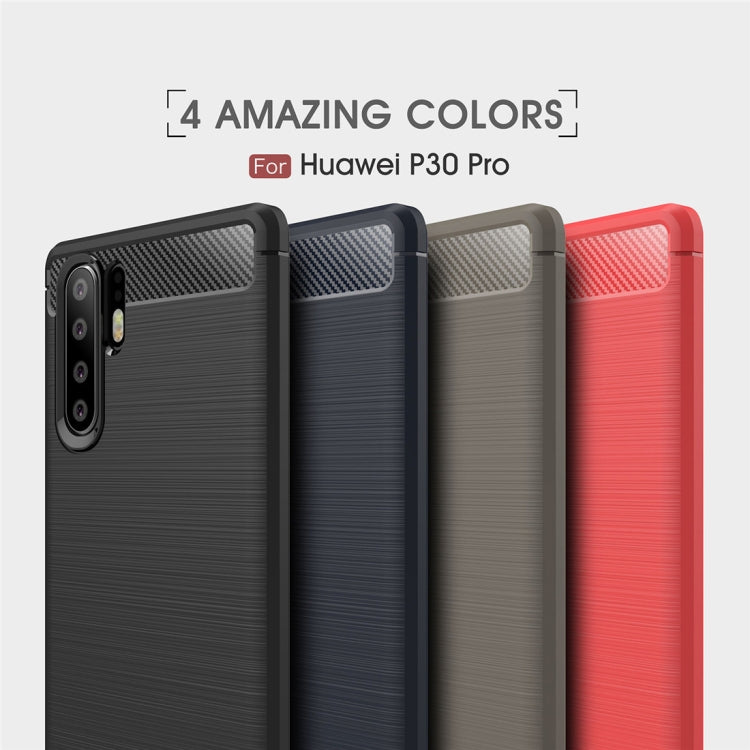Brushed Texture Carbon Fiber Shockproof TPU Case for Huawei P30 Pro (Black) - Mobile Accessories by buy2fix | Online Shopping UK | buy2fix
