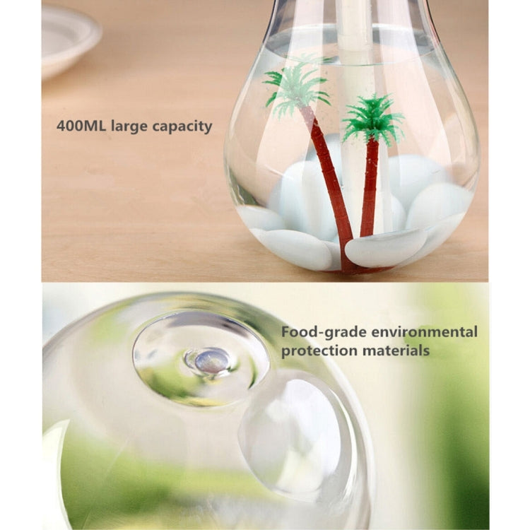 400ML Colorful Light Portable Bulb Shape Aromatherapy Air Purifier Humidifier for Home / Office / Car(Silver) - Home & Garden by buy2fix | Online Shopping UK | buy2fix