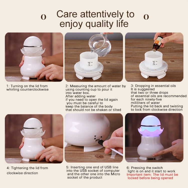 4W USB Charging Night Luminescent Pearl Ultrasonic Aromatherapy Humidifier with LED Colorful Light for Home / Office, Water Tank Capacity: 95ml, DC 5V(Mint Green) - Home & Garden by buy2fix | Online Shopping UK | buy2fix