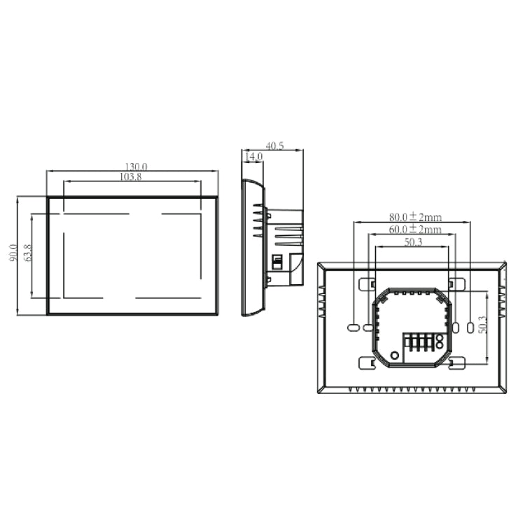 BHT-8000-GC Controlling Water/Gas Boiler Heating Energy-saving and Environmentally-friendly Smart Home Negative Display LCD Screen Round Room Thermostat without WiFi(Black) - Consumer Electronics by buy2fix | Online Shopping UK | buy2fix