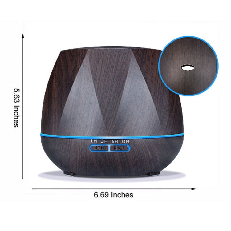 Diamond Wood Grain Remote Control Ultrasonic Humidifier Aromatherapy Machine Automatic Alcohol Sprayer with LED Lights, Capacity: 400mL, AU Plug (Dark Wood Color) - Home & Garden by buy2fix | Online Shopping UK | buy2fix