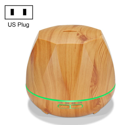 Diamond Wood Grain Remote Control Ultrasonic Humidifier Aromatherapy Machine Automatic Alcohol Sprayer with LED Lights, Capacity: 400mL, US Plug (Light Wood Color) - Home & Garden by buy2fix | Online Shopping UK | buy2fix