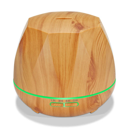 Diamond Wood Grain Remote Control Ultrasonic Humidifier Aromatherapy Machine Automatic Alcohol Sprayer with LED Lights, Capacity: 400mL, US Plug (Light Wood Color) - Home & Garden by buy2fix | Online Shopping UK | buy2fix