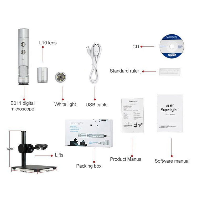 Supereyes B011 HD Digital Electronic Microscope Industrial Mobile Phone Repair Magnifying Glass - Digital Microscope by Supereyes | Online Shopping UK | buy2fix