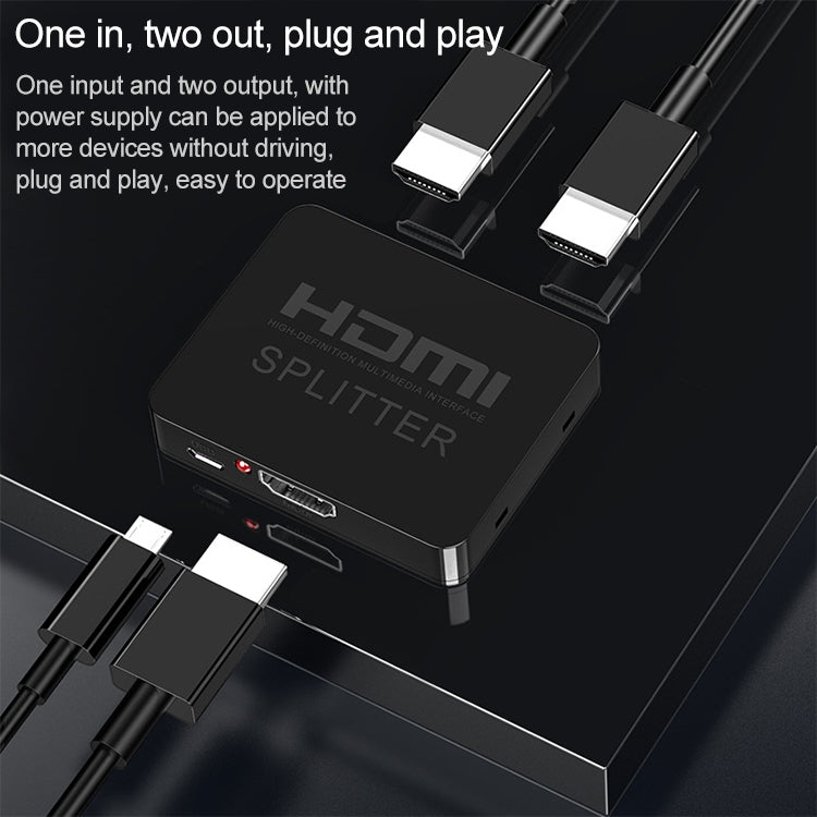 1x2 Mini HDMI Amplifier Splitter, Support 3D & 4K x 2K (White) - Splitter by buy2fix | Online Shopping UK | buy2fix