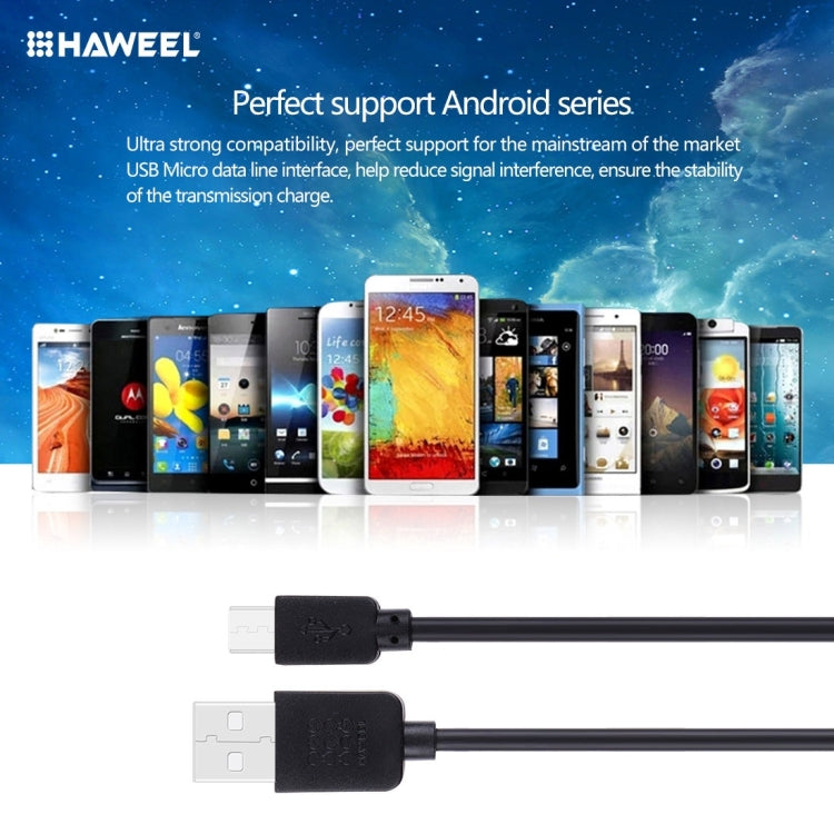 HAWEEL 1m High Speed 35 Cores Micro USB to USB Data Sync Charging Cable(Black) - Micro USB Cable by buy2fix | Online Shopping UK | buy2fix