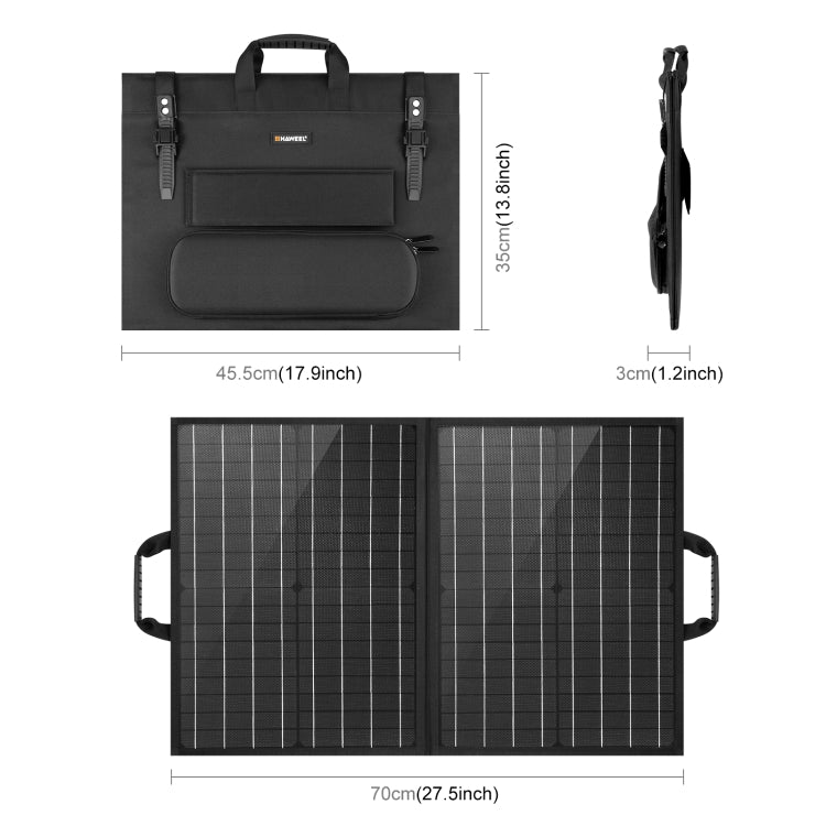 HAWEEL 50W Foldable Solar Panel Charger Travel Folding Bag(Black) - Charger by HAWEEL | Online Shopping UK | buy2fix