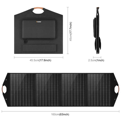 HAWEEL 100W Foldable Solar Panel Charger Travel Folding Bag (Black) - Charger by HAWEEL | Online Shopping UK | buy2fix