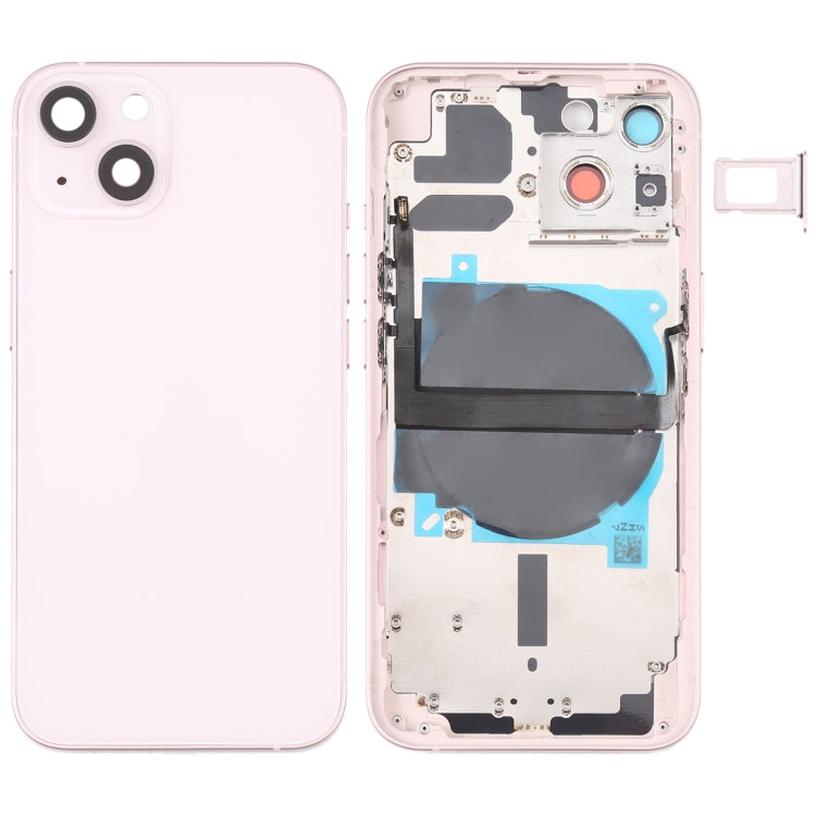 For iPhone 13 Battery Back Cover with Side Keys & Card Tray & Power + Volume Flex Cable & Wireless Charging Module(Pink) - Repair & Spare Parts by buy2fix | Online Shopping UK | buy2fix