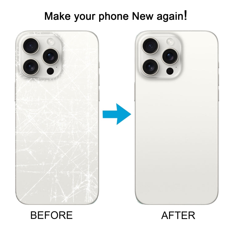 For iPhone 15 Pro Max Glass Battery Back Cover(White) -  by buy2fix | Online Shopping UK | buy2fix