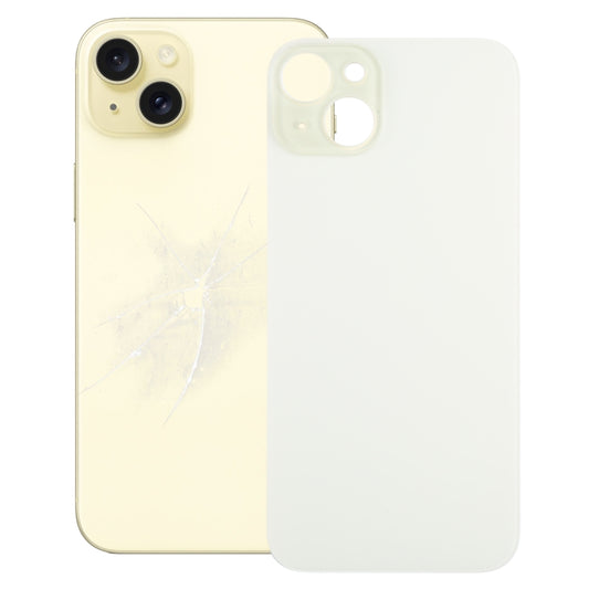 For iPhone 15 Plus Easy Replacement Big Camera Hole Glass Back Battery Cover(Yellow) -  by buy2fix | Online Shopping UK | buy2fix