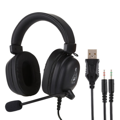 HAMTOD V6800 Dual 3.5mm + USB Interface Wired Gaming Headset, Cable Length: 2.1m - Multimedia Headset by HAMTOD | Online Shopping UK | buy2fix