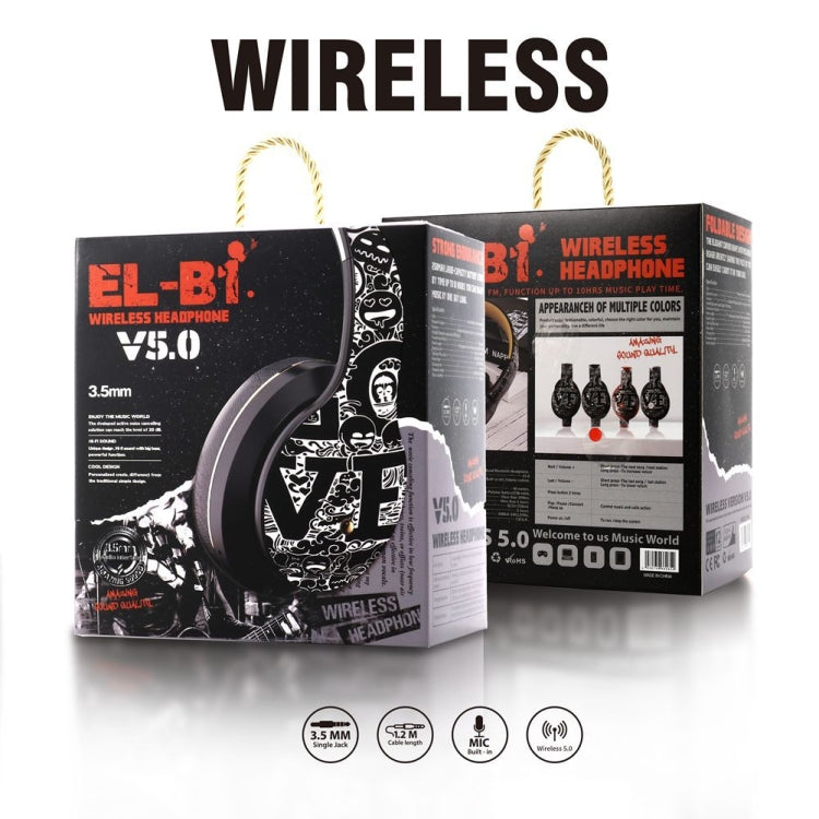 B1 Graffiti Pattern Wireless Bluetooth V5.0 Headset (Black Silver) - Headset & Headphone by buy2fix | Online Shopping UK | buy2fix