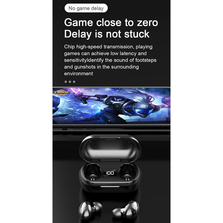 T8 TWS Intelligent Noise Cancelling IPX6 Waterproof Bluetooth Earphone with Magnetic Charging Box & Digital Display, Support Automatic Pairing & HD Call & Voice Assistant(Black) - TWS Earphone by buy2fix | Online Shopping UK | buy2fix