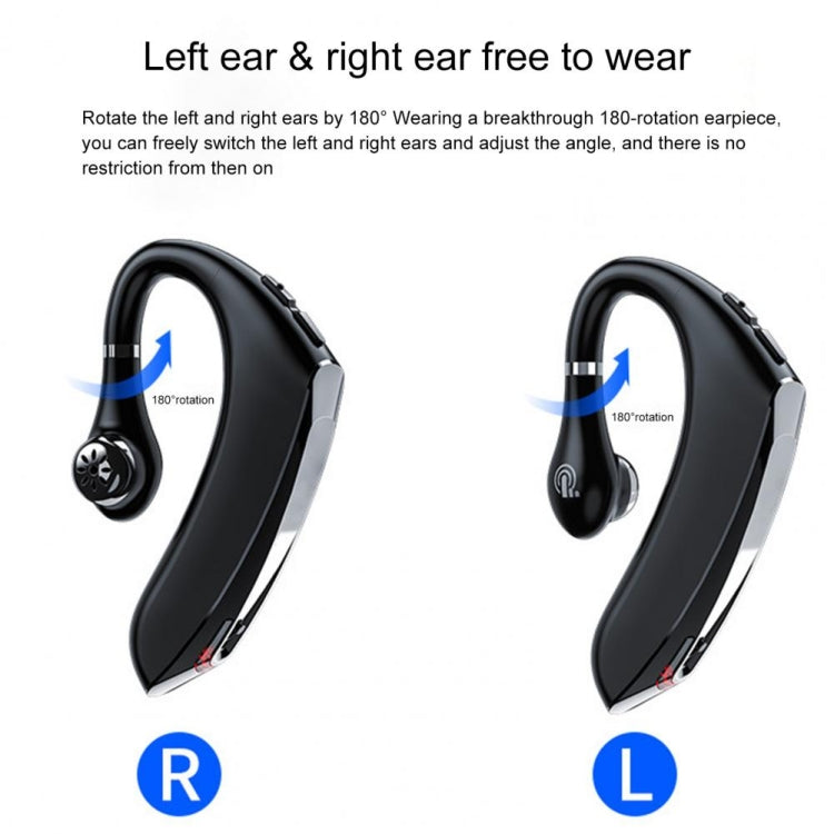 DS800 Bluetooth 5.0 Universal Hanging Ear Style Business Sports Wireless Bluetooth Earphone, Classic Version (Black) - Bluetooth Earphone by buy2fix | Online Shopping UK | buy2fix