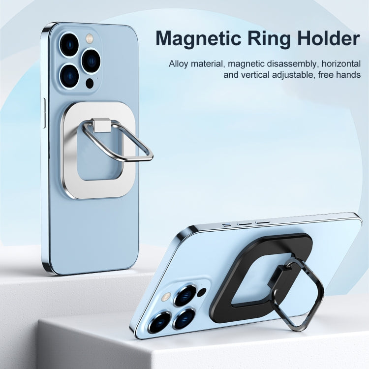 Magsafe Magnetic Mobile Phone Ring Holder (Black Silver) - Ring Holder by buy2fix | Online Shopping UK | buy2fix