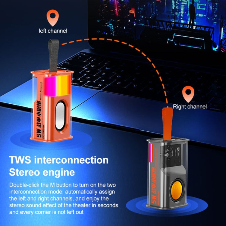 5W Portable Bullet TWS Wireless Bluetooth Speaker (Orange) - Mini Speaker by buy2fix | Online Shopping UK | buy2fix