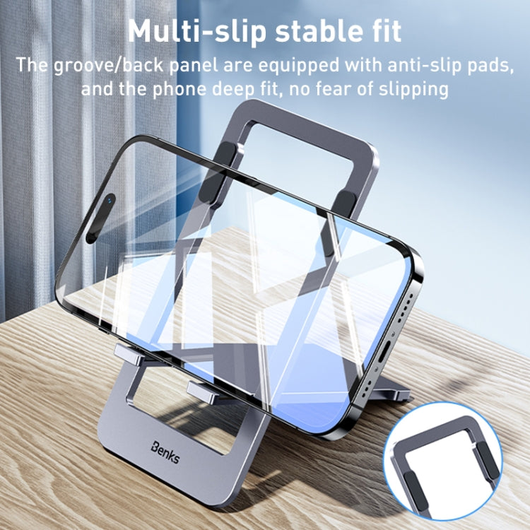 Benks L50 Foldable Card Type Aluminum Alloy Phone Holder (Grey) - Desktop Holder by Benks | Online Shopping UK | buy2fix