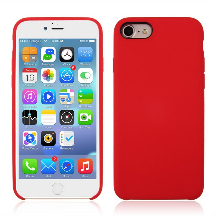 For iPhone SE 2020 & 8 & 7 Pure Color Liquid Silicone + PC Shockproof Defender Case(Red) - More iPhone Cases by buy2fix | Online Shopping UK | buy2fix