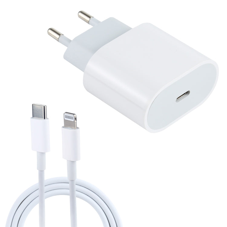 L-012 2 in 1 20W PD USB-C / Type-C Interface Travel Charger + USB-C / Type-C to 8 Pin Data Cable Set, EU Plug - Mobile Accessories by buy2fix | Online Shopping UK | buy2fix