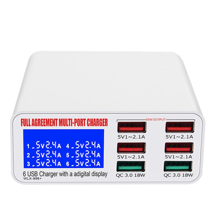 WLX-896+ 6 In 1 Multi-function Smart Digital Display USB Charger(UK Plug) - Multifunction Charger by buy2fix | Online Shopping UK | buy2fix