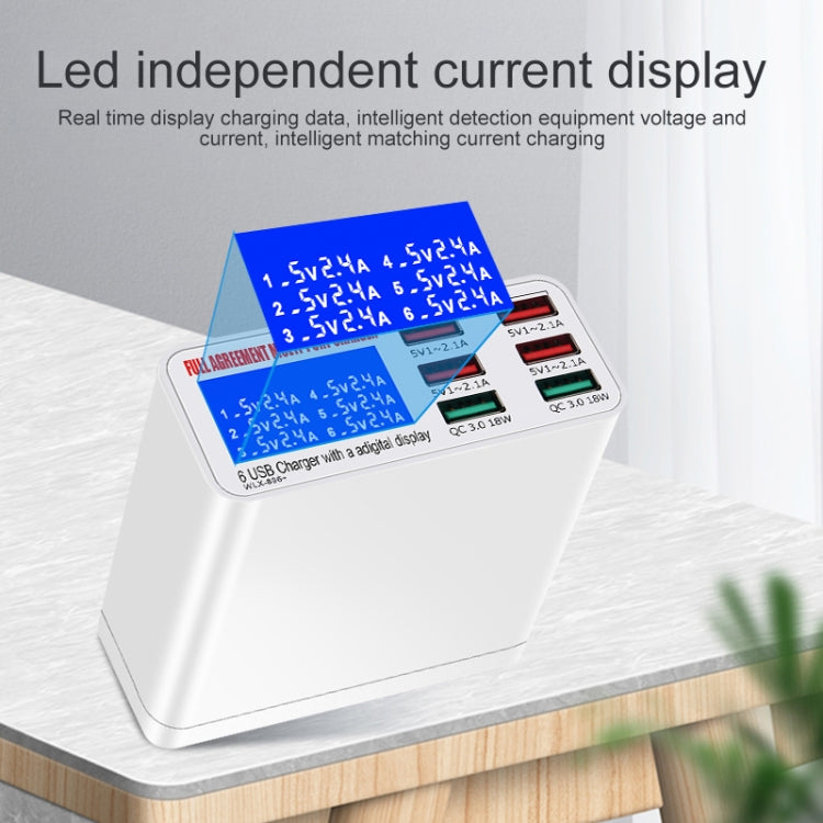 WLX-896+ 6 In 1 Multi-function Smart Digital Display USB Charger(AU Plug) - Multifunction Charger by buy2fix | Online Shopping UK | buy2fix