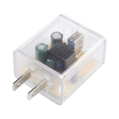 64-2 2A USB Transparent Charger, Specification: US Plug - USB Charger by buy2fix | Online Shopping UK | buy2fix