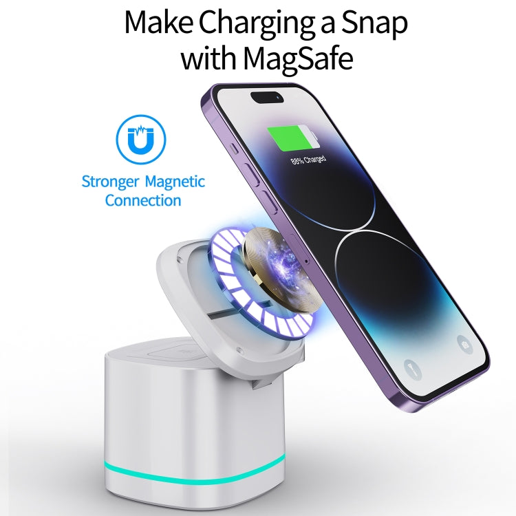 H32 15W 3 in 1 Magnetic Multifunctional Wireless Charger (White) - Wireless Charger by buy2fix | Online Shopping UK | buy2fix