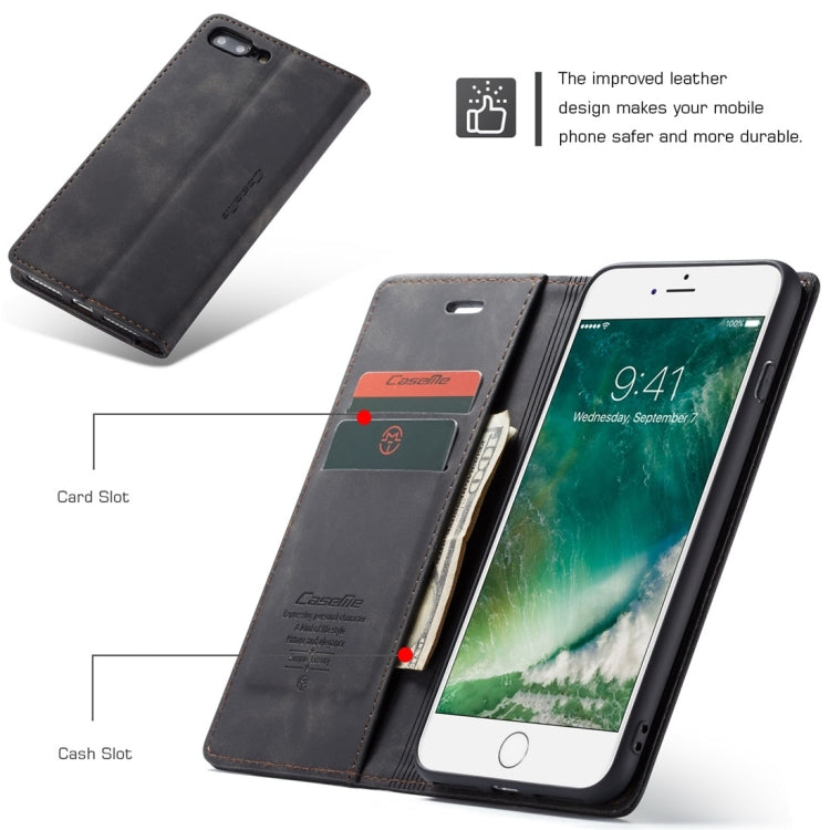 CaseMe-013 Multifunctional Retro Frosted Horizontal Flip Leather Case for iPhone 7 Plus / 8 Plus, with Card Slot & Holder & Wallet(Black) - More iPhone Cases by CaseMe | Online Shopping UK | buy2fix