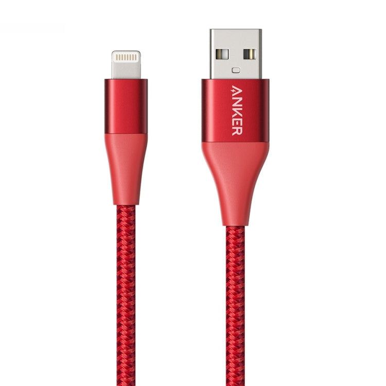 ANKER A8453 Powerline+ II USB to 8 Pin Apple MFI Certificated Nylon Pullable Carts Charging Data Cable, Length: 1.8m(Red) - Apple Accessories by ANKER | Online Shopping UK | buy2fix