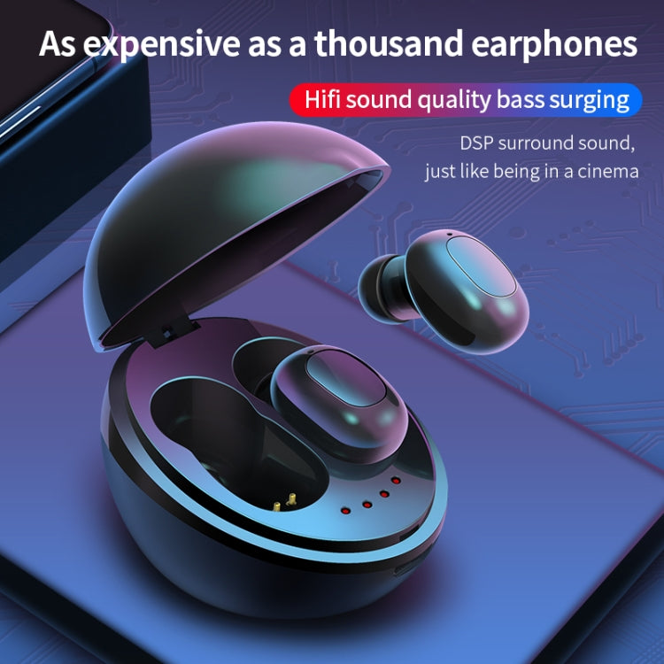 A10 TWS Space Capsule Shape Wireless Bluetooth Earphone with Magnetic Charging Box & Lanyard, Support HD Call & Automatic Pairing Bluetooth(White + Black) - TWS Earphone by buy2fix | Online Shopping UK | buy2fix