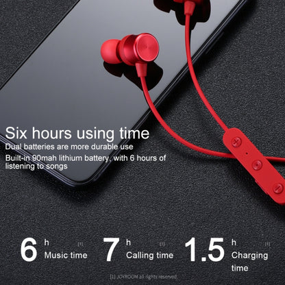 JOYROOM JR-D3S Bluetooth 4.2 Dual Battery Sports Bluetooth Headset Earphone(Red) - Neck-mounted Earphone by JOYROOM | Online Shopping UK | buy2fix