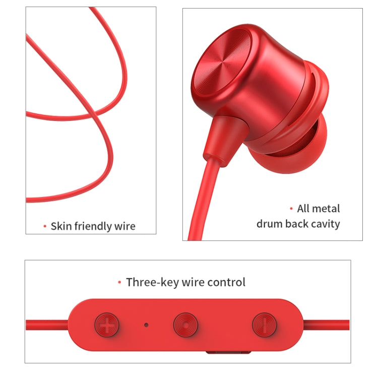 JOYROOM JR-D3S Bluetooth 4.2 Dual Battery Sports Bluetooth Headset Earphone(Red) - Neck-mounted Earphone by JOYROOM | Online Shopping UK | buy2fix