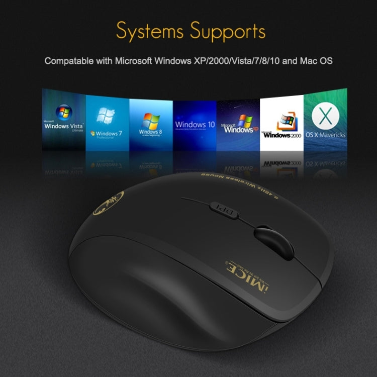 iMICE G6 Wireless Mouse 2.4G Office Mouse 6-button Gaming Mouse(Black) - Wireless Mice by iMICE | Online Shopping UK | buy2fix