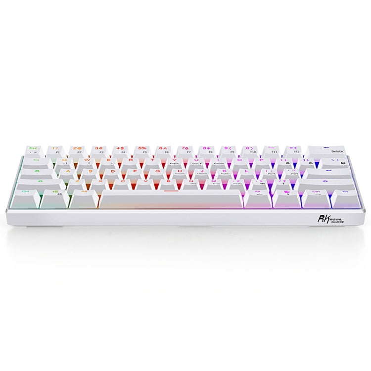 RK61 61 Keys Bluetooth / 2.4G Wireless / USB Wired Three Modes Brown Switch Tablet Mobile Gaming Mechanical Keyboard with RGB Backlight, Cable Length: 1.5m (White) - Wired Keyboard by buy2fix | Online Shopping UK | buy2fix