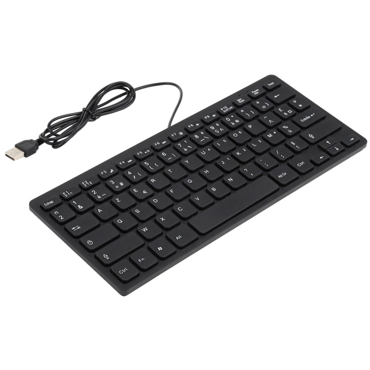 TT-A01 Ultra-thin Design Mini Wired Keyboard, French Version (Black) - Wired Keyboard by buy2fix | Online Shopping UK | buy2fix