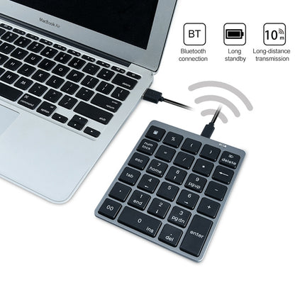 N970 Pro Dual Modes Aluminum Alloy Rechargeable Wireless Bluetooth Numeric Keyboard with USB HUB (Silver) - Mini Keyboard by buy2fix | Online Shopping UK | buy2fix