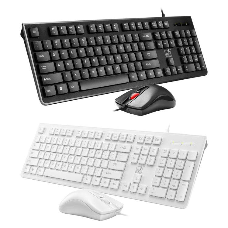 ZGB S500 Square Keycap Wired Keyboard + Mouse Set (Black) - Wired Keyboard by Chasing Leopard | Online Shopping UK | buy2fix