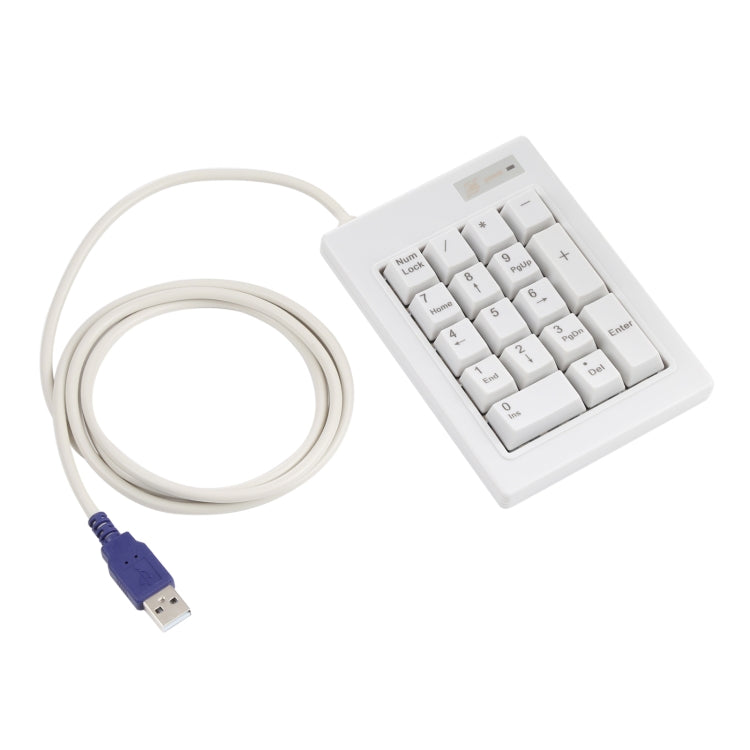 DX-17A 17-keys USB Wired Mechanical Black Shaft Mini Numeric Keyboard(White) - Mini Keyboard by buy2fix | Online Shopping UK | buy2fix