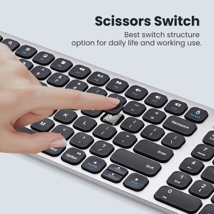 K4500 Wireless Bluetooth Keyboard + Three-modes Charging Silent Mouse Set - Wireless Keyboard by buy2fix | Online Shopping UK | buy2fix