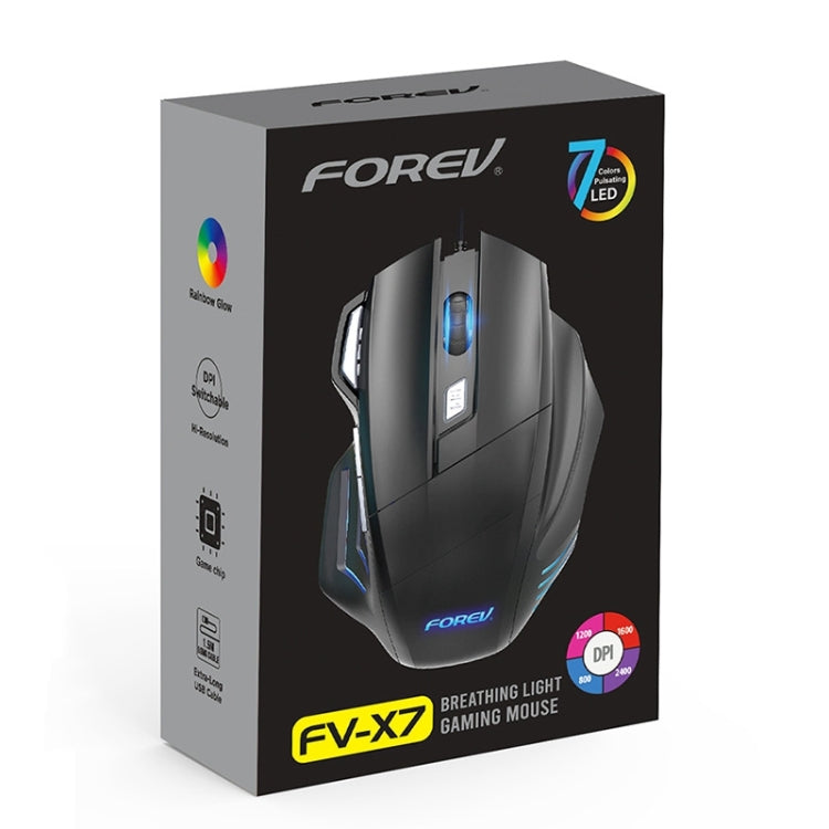 FOREV FV-X7 3200dpi Wired Mechanical Gaming RGB Lighted Mouse (Black) - Wired Mice by buy2fix | Online Shopping UK | buy2fix