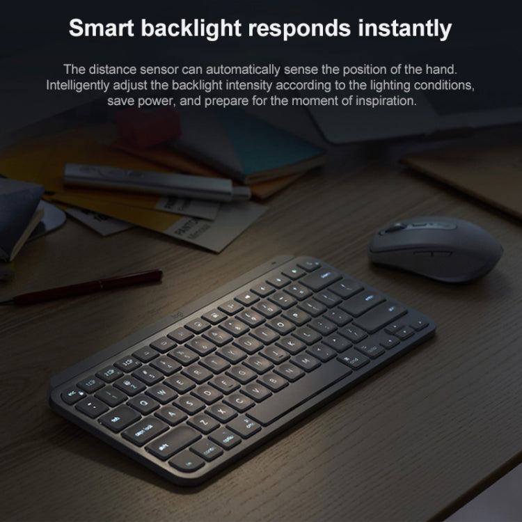 Logitech MX Keys Mini Wireless Bluetooth Ultra-thin Smart Backlit Keyboard (Grey) - Wireless Keyboard by Logitech | Online Shopping UK | buy2fix