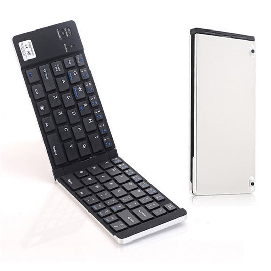 F66 Foldable Bluetooth Wireless 66 Keys Keyboard, Support Android / Windows / iOS (Silver) - Wireless Keyboard by buy2fix | Online Shopping UK | buy2fix