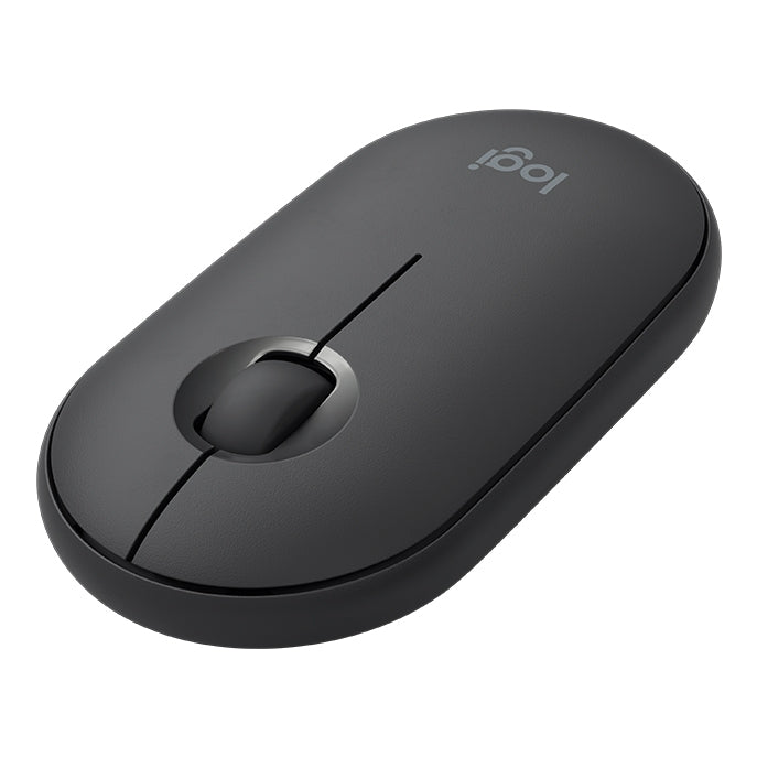 Logitech Pebble Cobblestone Shape Thin 3-keys 1000DPI Mute Wireless Bluetooth Optical Mouse, Wireless Range: 10m (Black) - Wireless Mice by Logitech | Online Shopping UK | buy2fix